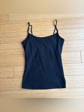 Y2K black basic lined camisole tank top tight fitting